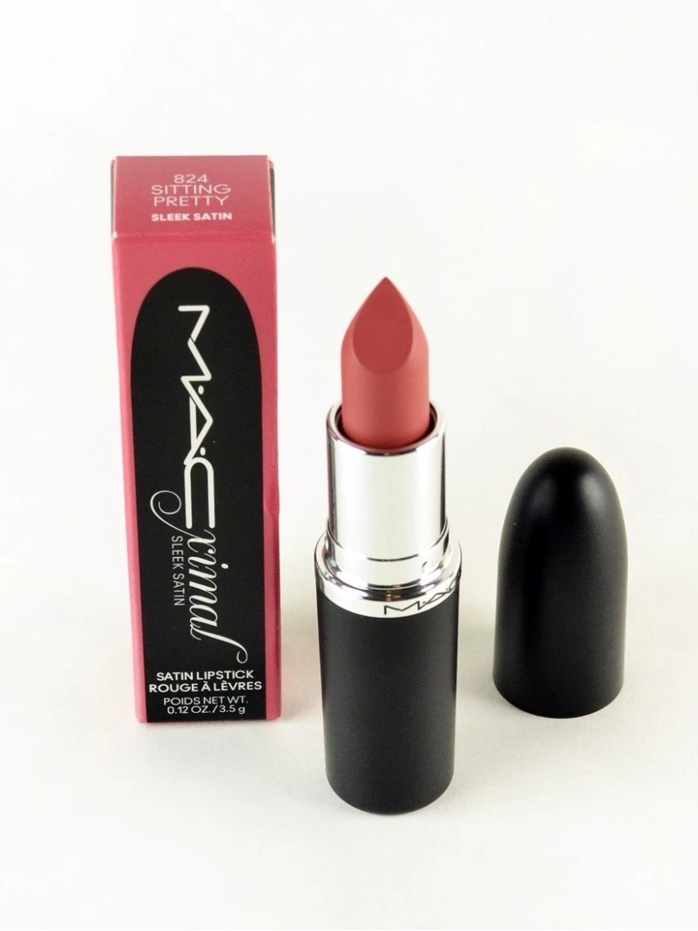 MAC Macximal Sleek Satin Lipstick #824 SITTING PRETTY 0.12 oz FAST SHIPPING!